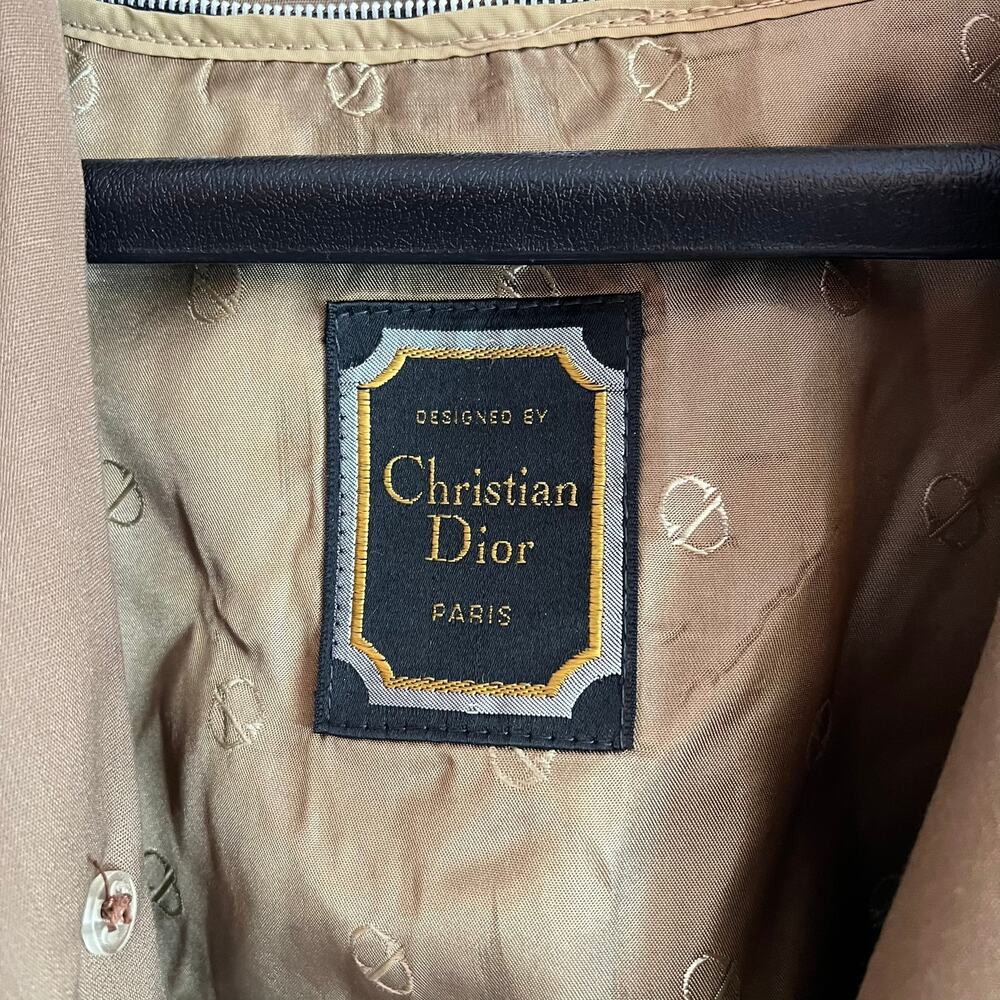 Vintage Christian Dior 80's Era Brown Trench Coat w/Detachable Wool Liner 38R - Picture 3 of 16